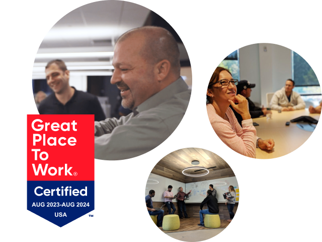 Great Place to Work Certified USA Badge with employee images